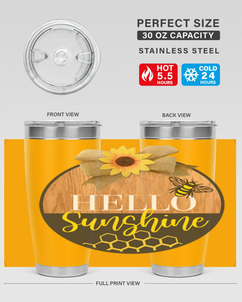 Hello Sunshine and bee Mockup215#- spring- Tumbler