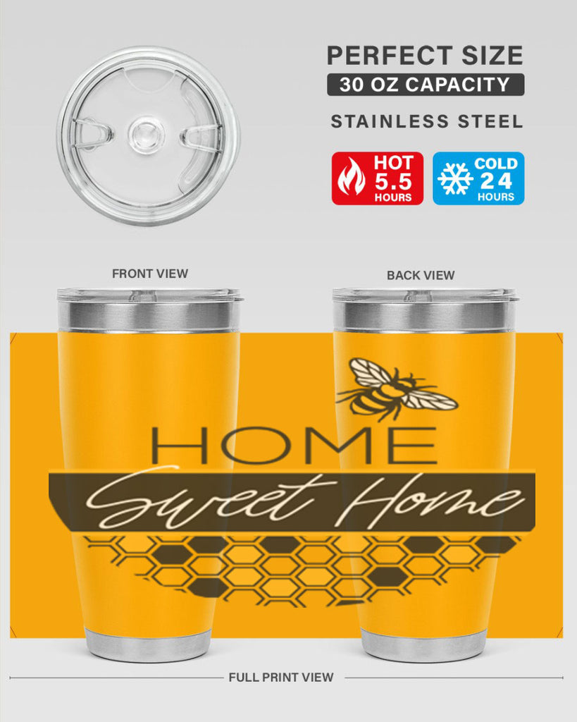 Home Sweet Home Bee and hive pattern243#- spring- Tumbler