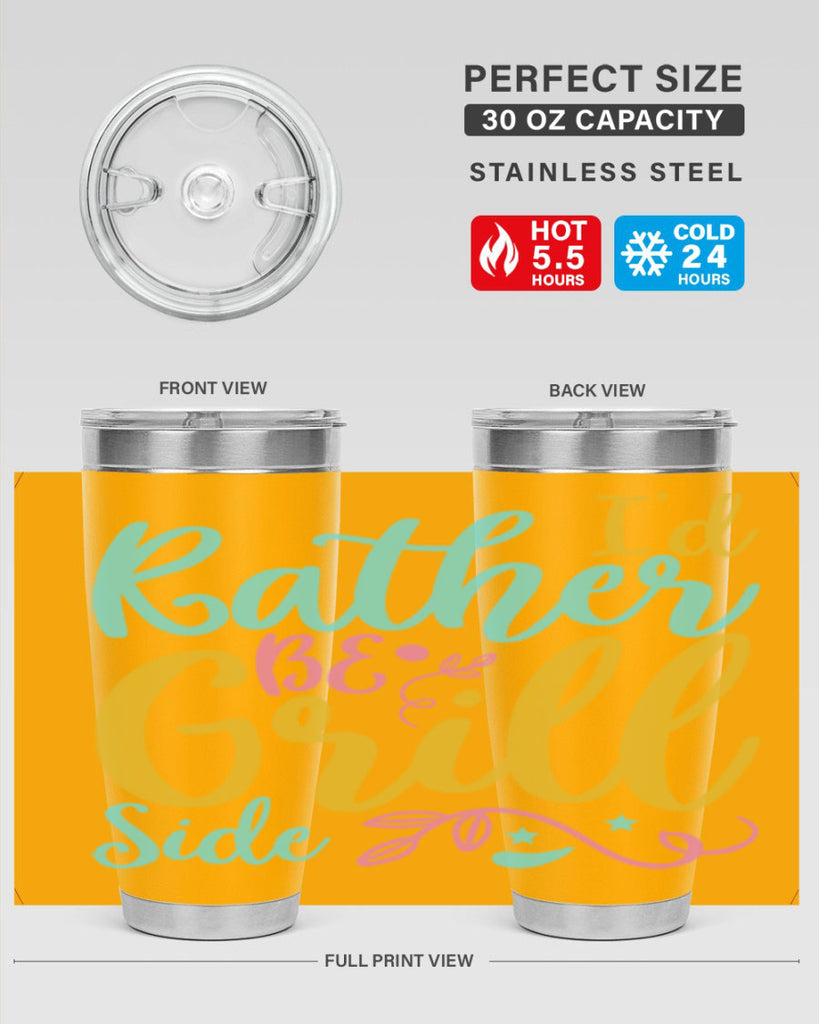 ID RATHER BE GRILL SIDE Style 62#- summer- Tumbler
