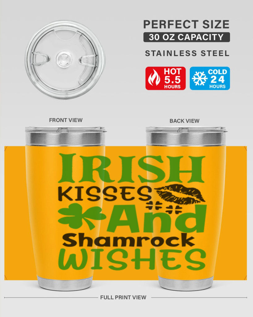 Irish Kisses And Shamrock Wishes Style 156#- St Patricks Day- Tumbler