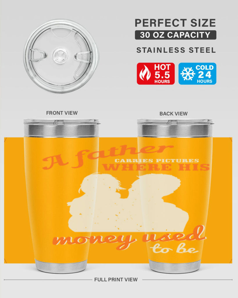 a father carries pictures 273#- fathers day- Tumbler