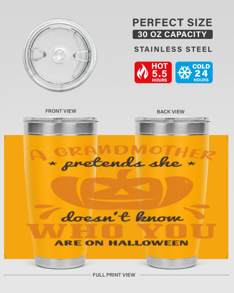a grandmother pretends 162#- halloween- Tumbler