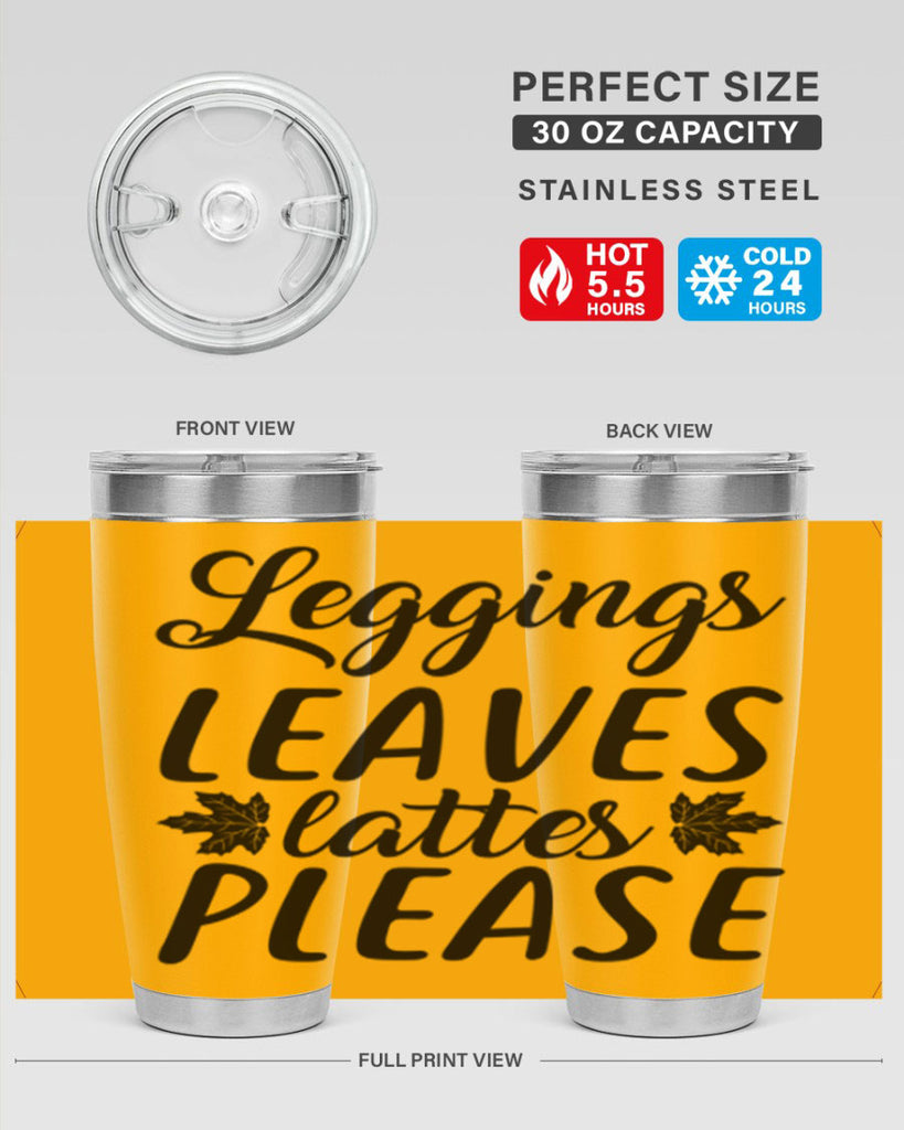leggings leaves lattes please 397#- fall- Tumbler