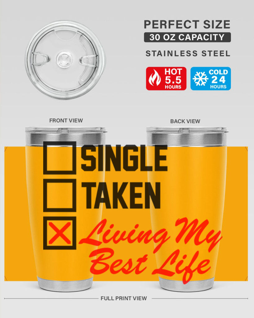 single taken living my best life 34#- black words phrases- Cotton Tank