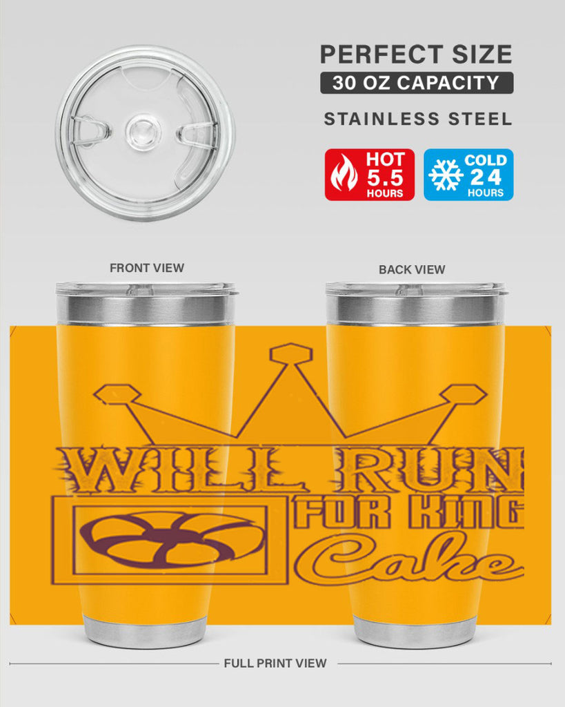 will run for king cake 28#- mardi gras- Tumbler