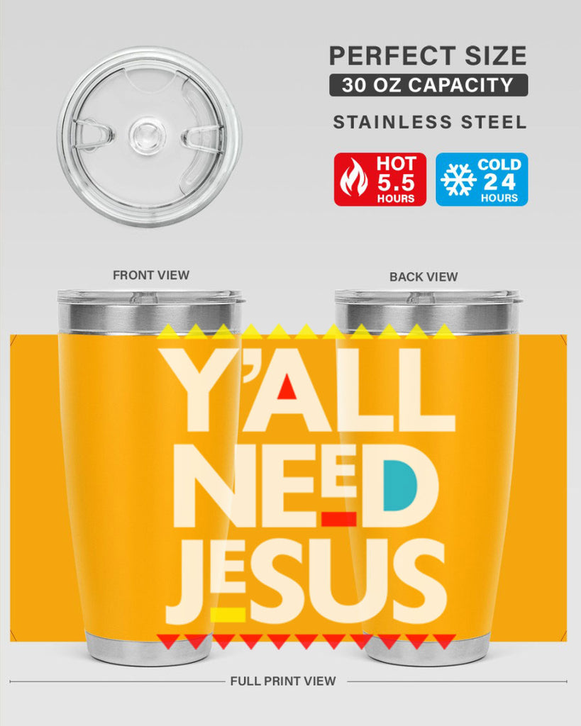 yall need jesus 4#- black words phrases- Cotton Tank