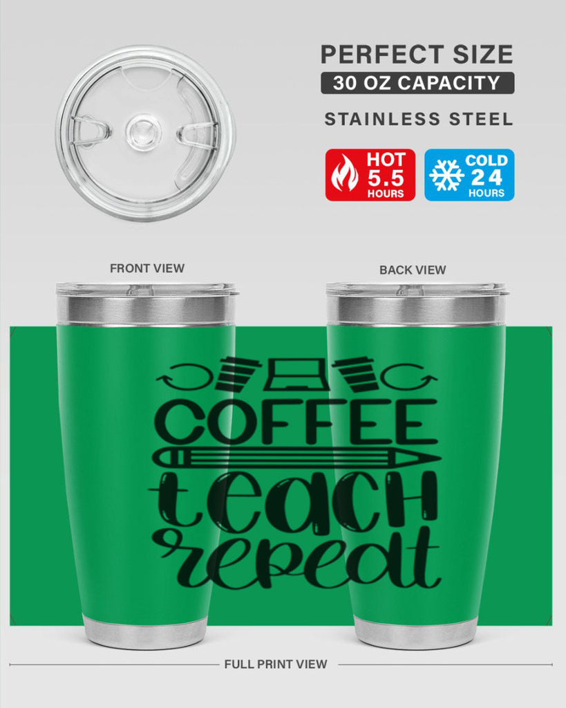 Coffee Teach Repeat Style 82#- teacher- tumbler