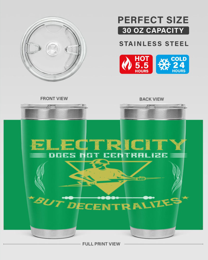 Electricity does not cetrlize but decentralizes Style 49#- electrician- tumbler