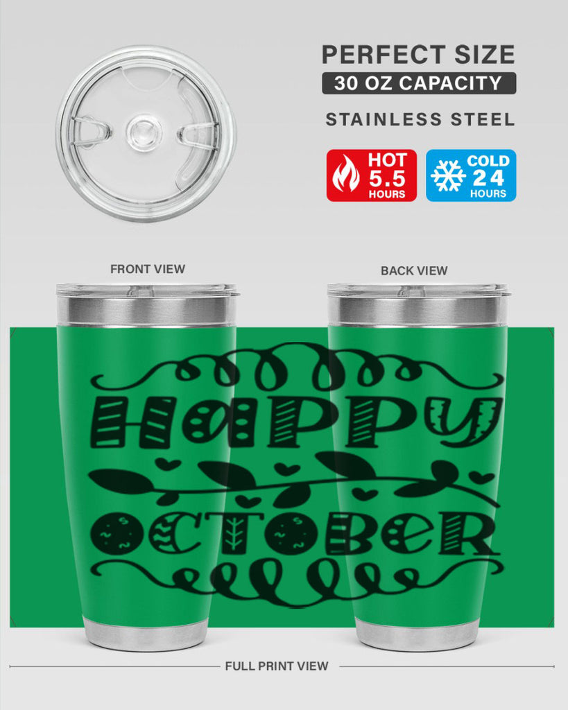 Happy October 239#- fall- Tumbler