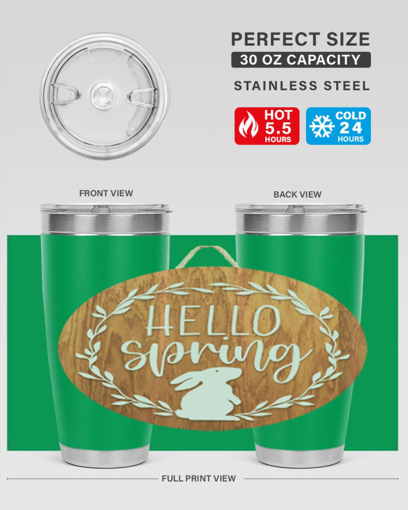 Hello Spring Bunny Wreath Mockup191#- spring- Tumbler