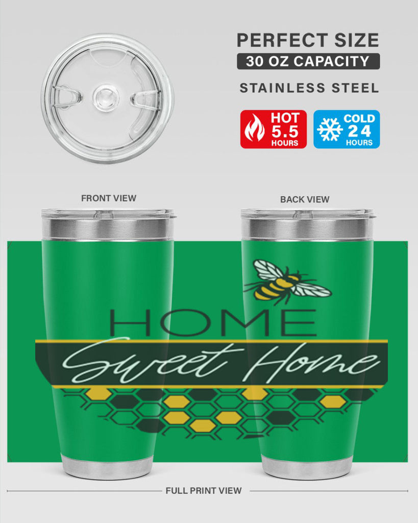 Home Sweet Home Bee and hive pattern243#- spring- Tumbler
