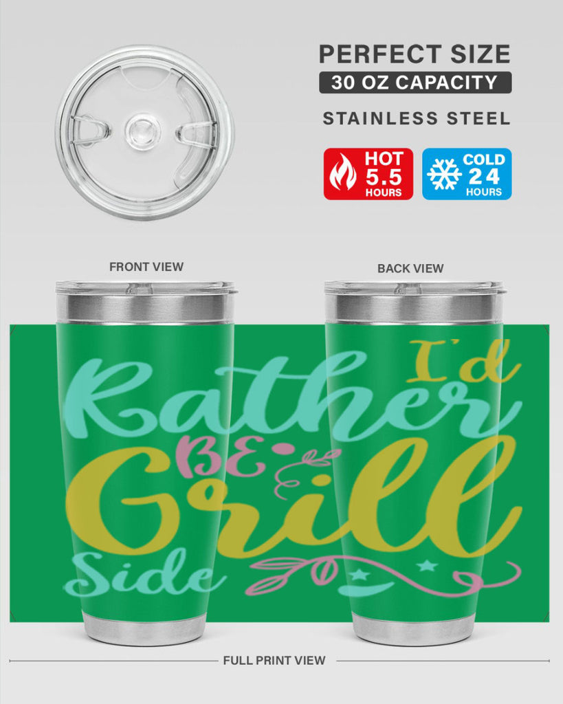 ID RATHER BE GRILL SIDE Style 62#- summer- Tumbler