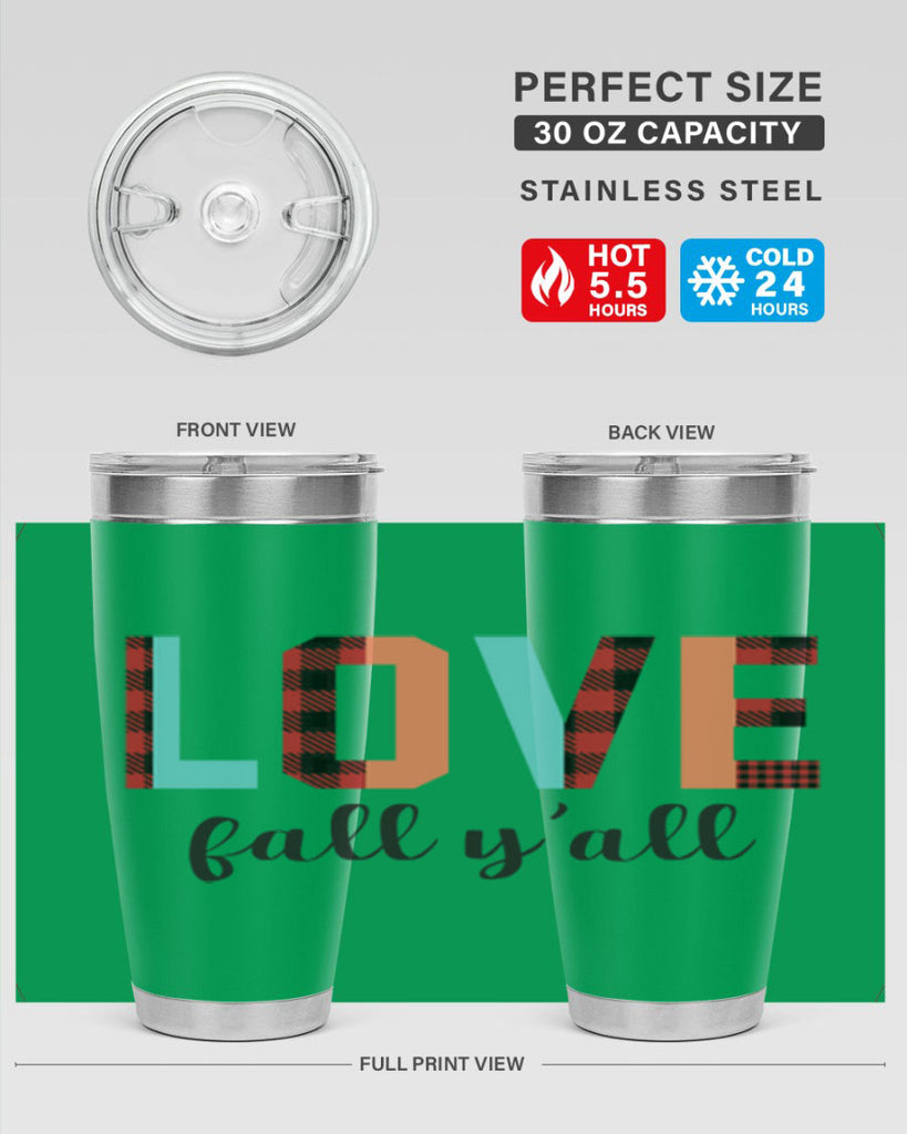 Love fall yall 411#- fall- Tumbler