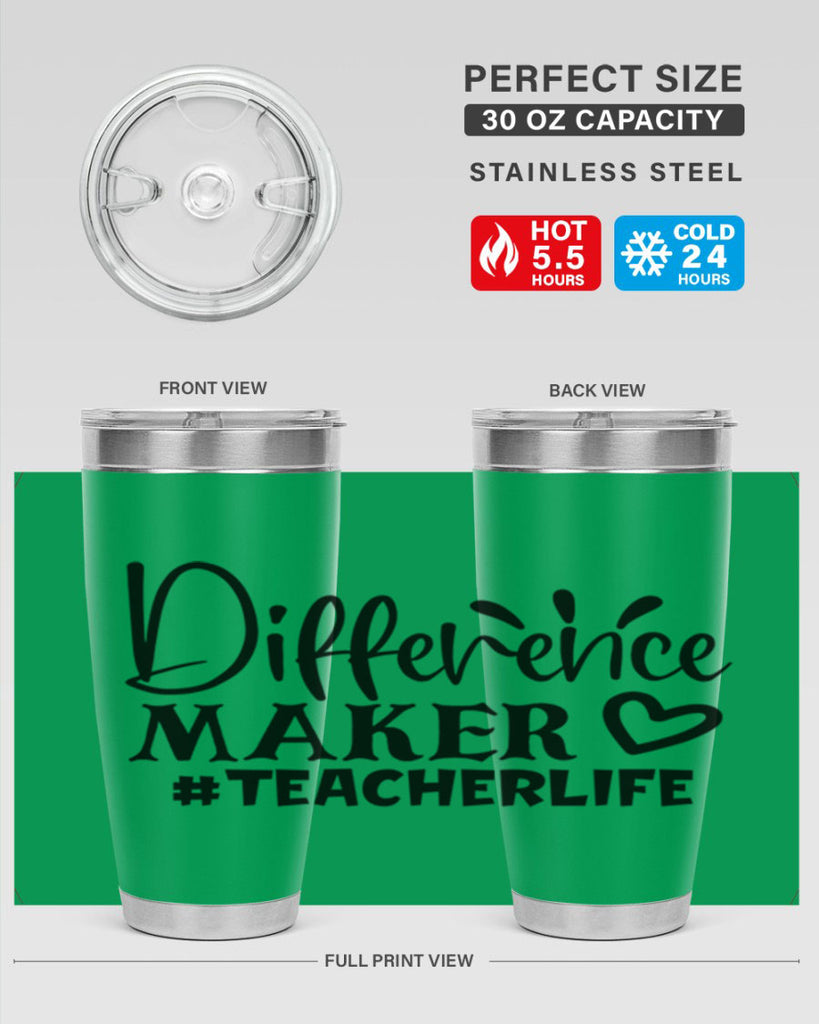 difference maker teacherlife Style 185#- teacher- tumbler