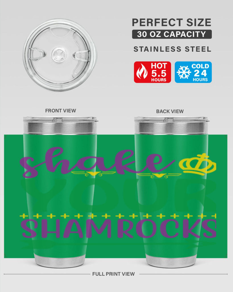shake your shamrocks 2#- mardi gras- Tumbler