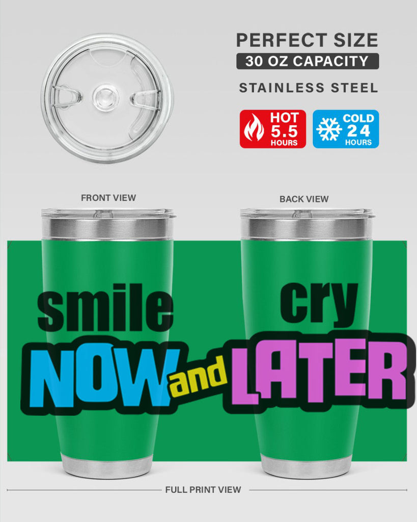 smile now and cry later 31#- black words phrases- Cotton Tank