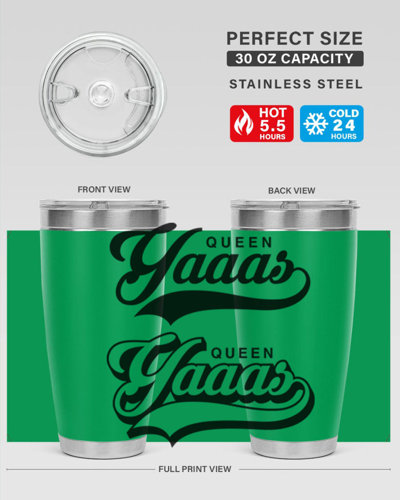 yaaas queen script 6#- black words phrases- Cotton Tank