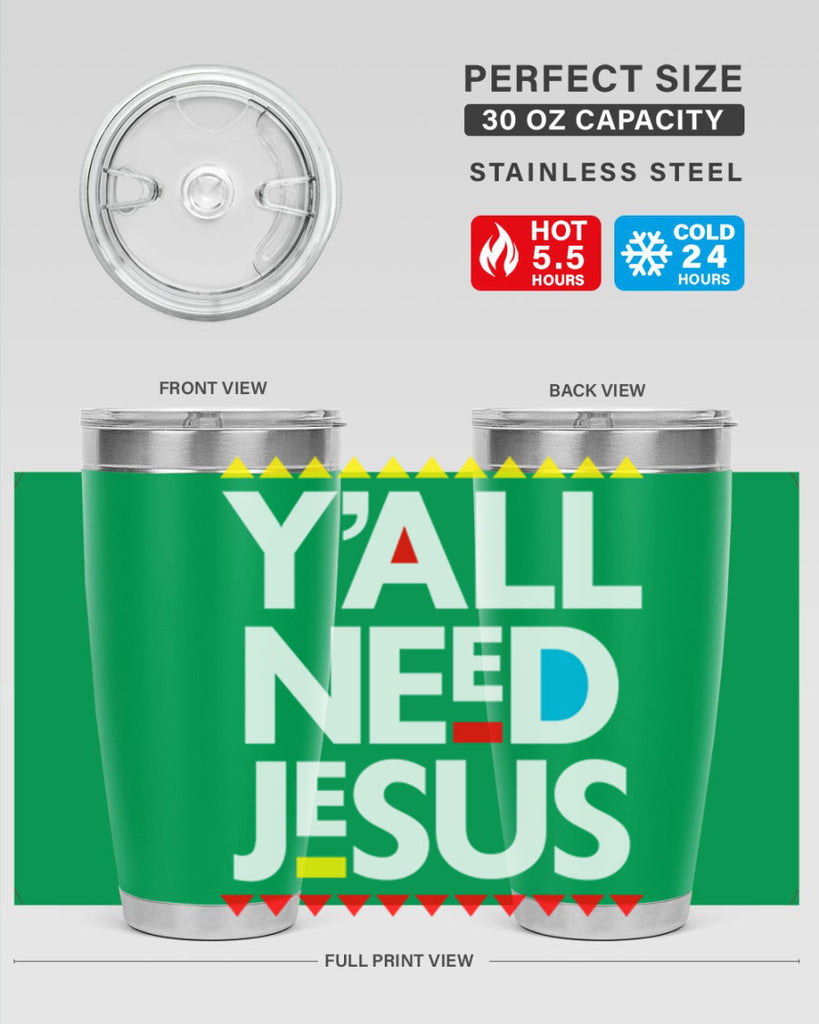 yall need jesus 4#- black words phrases- Cotton Tank