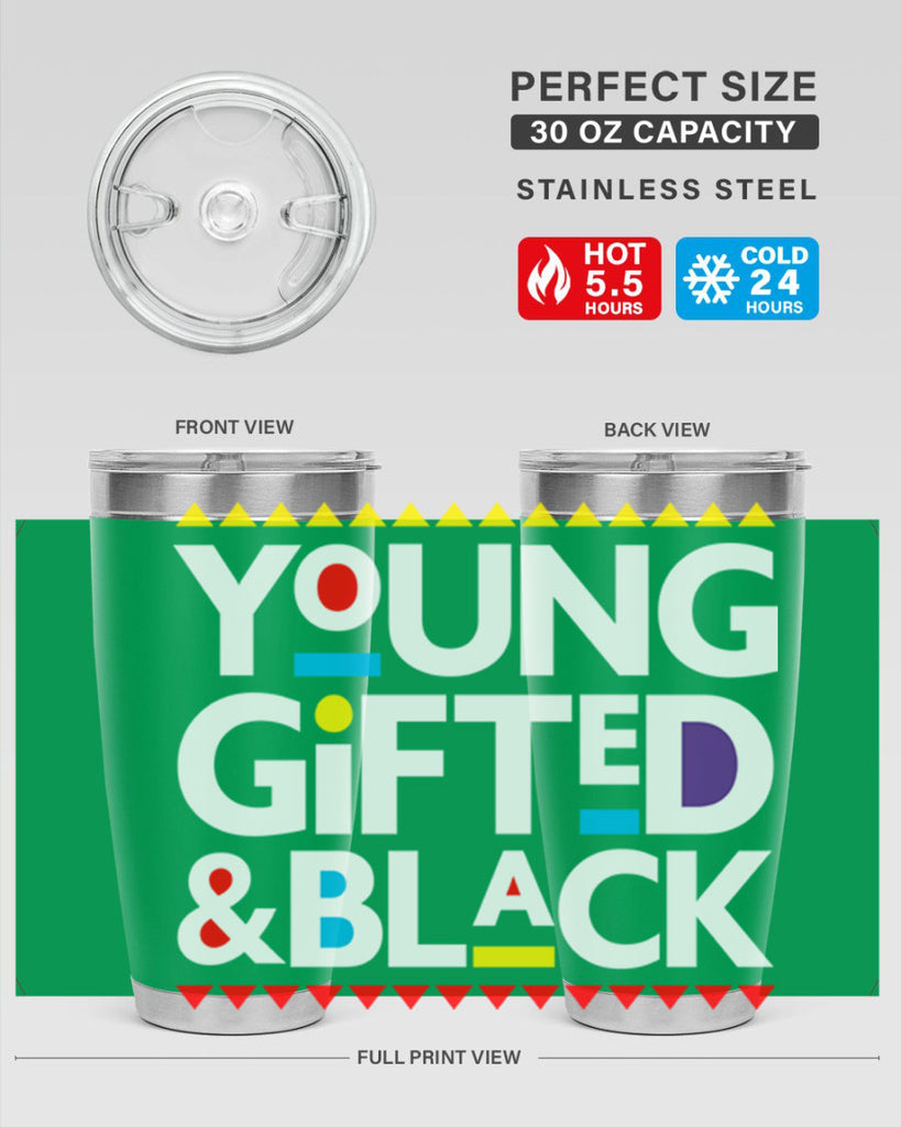 young gifted and black 2#- black words phrases- Cotton Tank