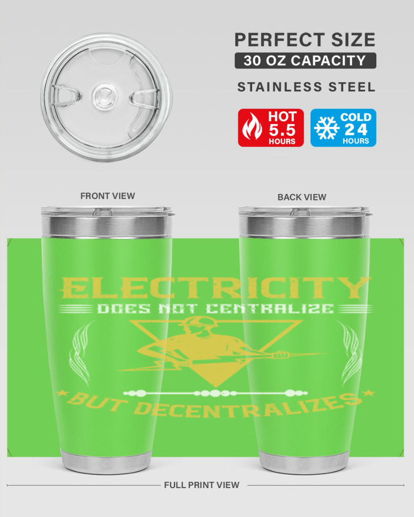 Electricity does not cetrlize but decentralizes Style 49#- electrician- tumbler