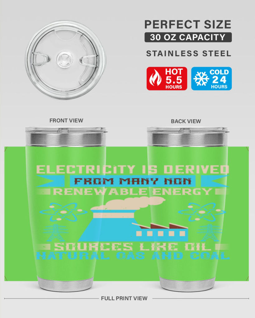Electricity is derived from many nonrenewable and coal Style 47#- electrician- tumbler