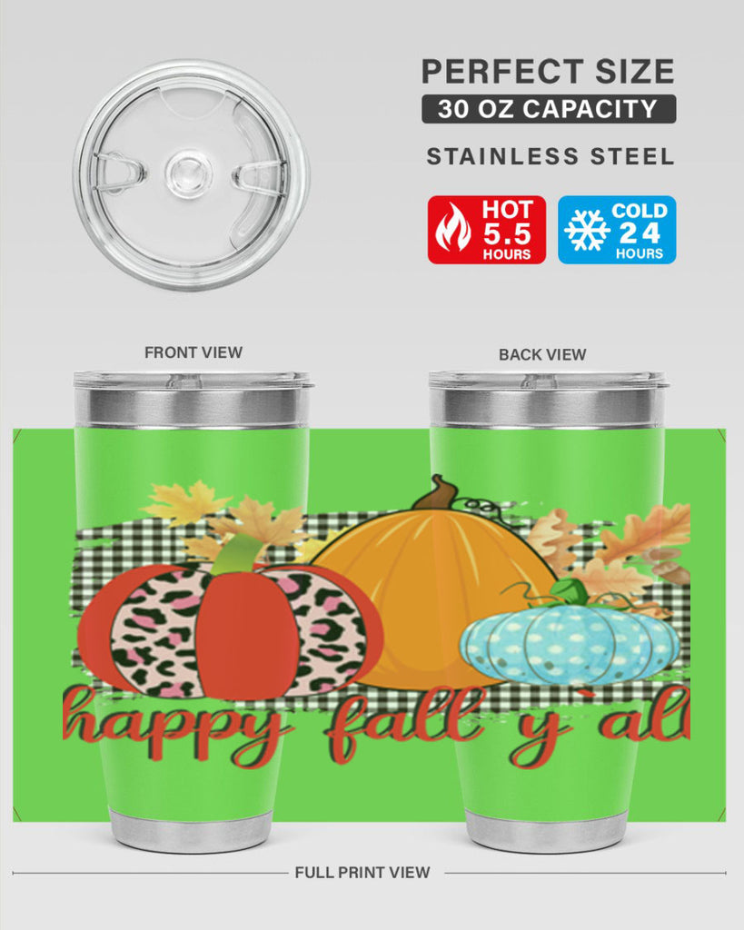 Happy Fall Yall Leopard 229#- fall- Tumbler