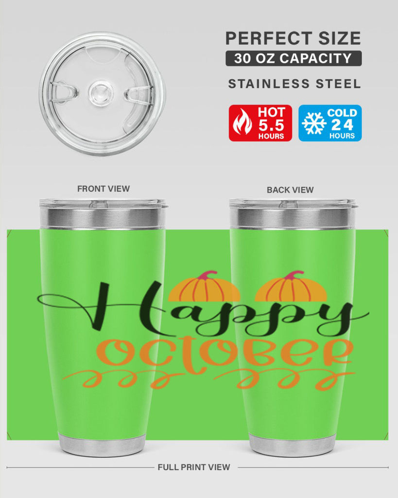 Happy October 238#- fall- Tumbler