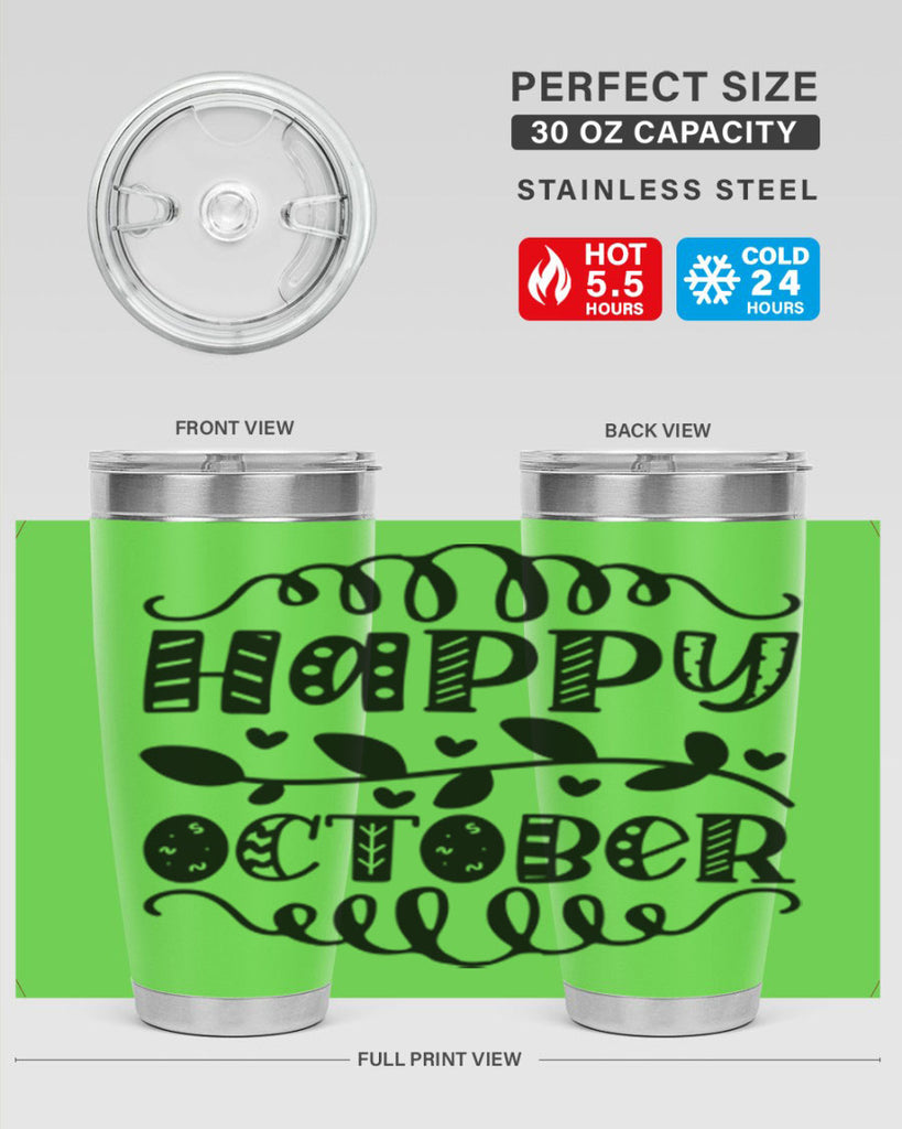 Happy October 239#- fall- Tumbler