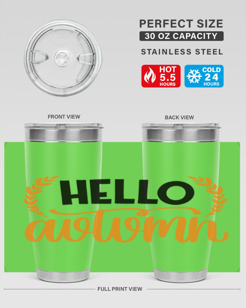 Hello Autumn 493#- fall- Tumbler