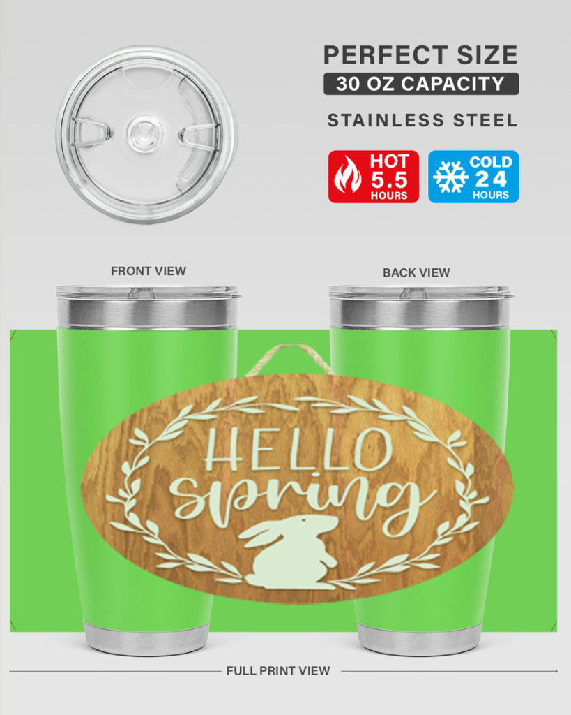Hello Spring Bunny Wreath Mockup191#- spring- Tumbler