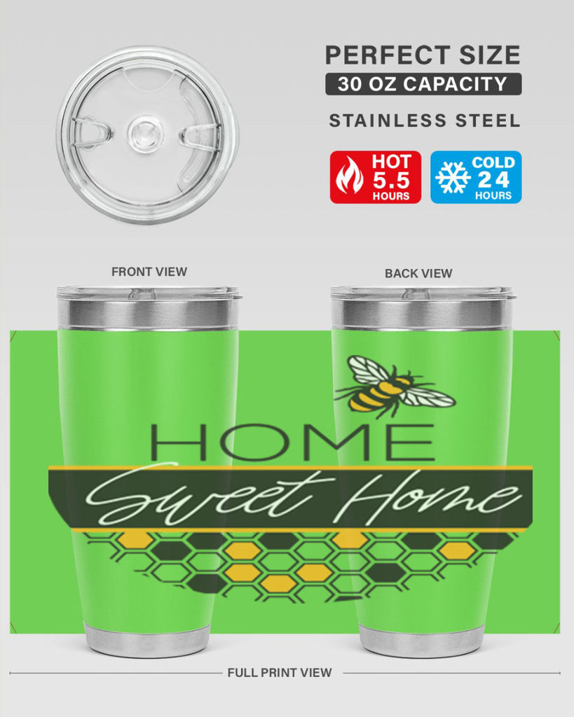 Home Sweet Home Bee and hive pattern243#- spring- Tumbler