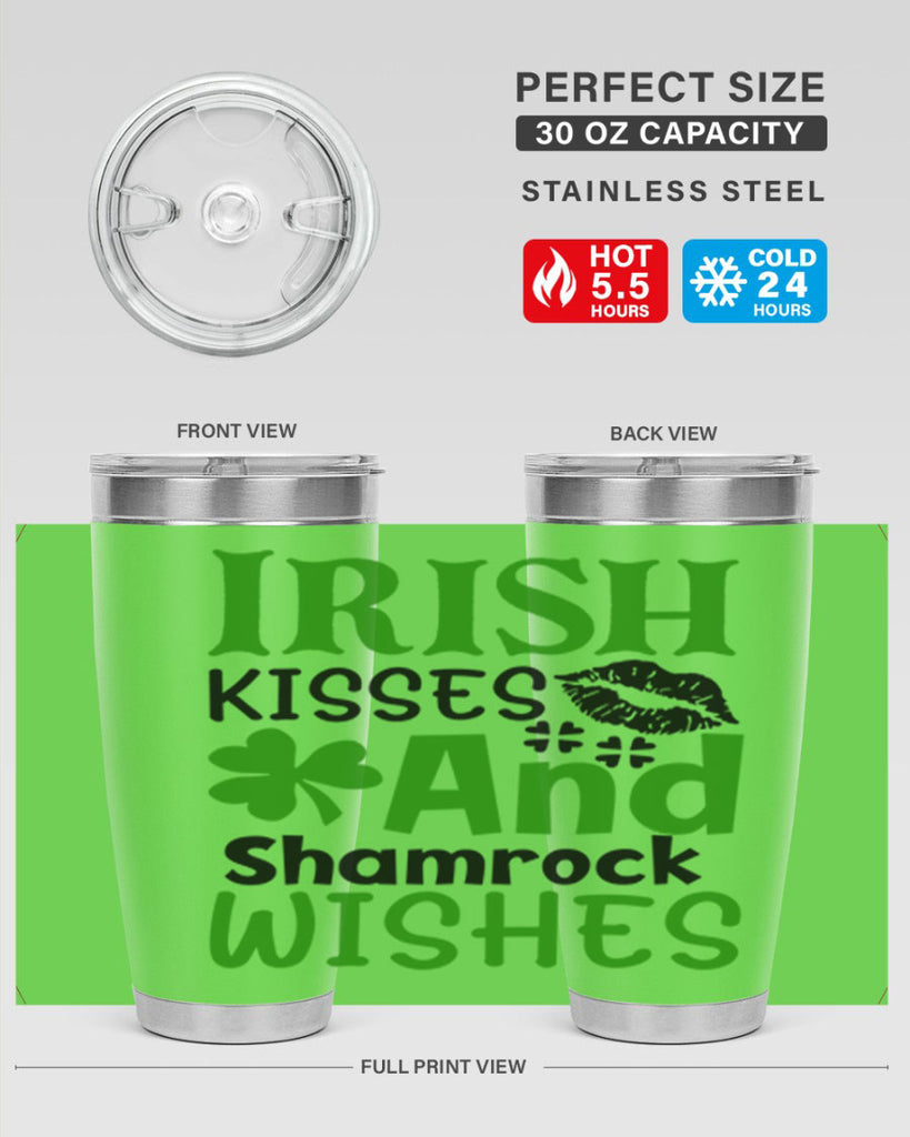 Irish Kisses And Shamrock Wishes Style 156#- St Patricks Day- Tumbler
