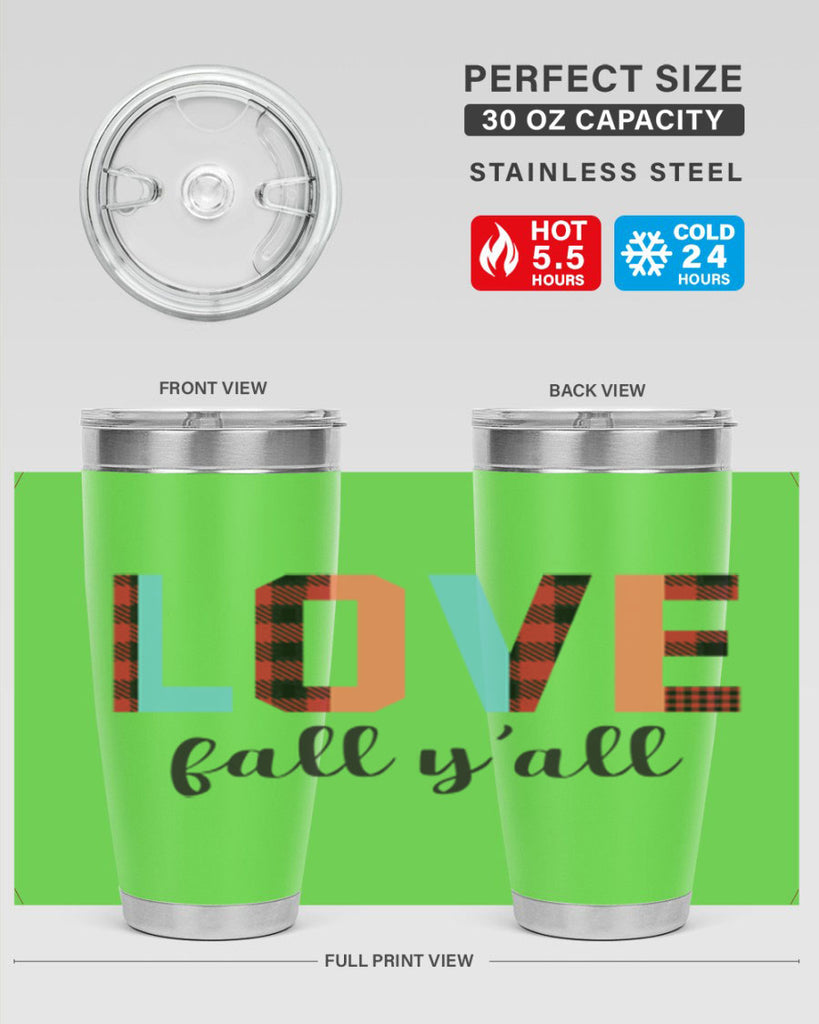 Love fall yall 411#- fall- Tumbler