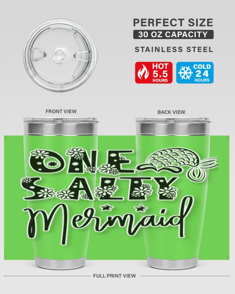 One Salty Mermaid 527#- mermaid- Tumbler