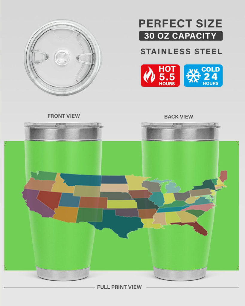 Separate Color Map Style 73#- Fourt Of July- Tumbler
