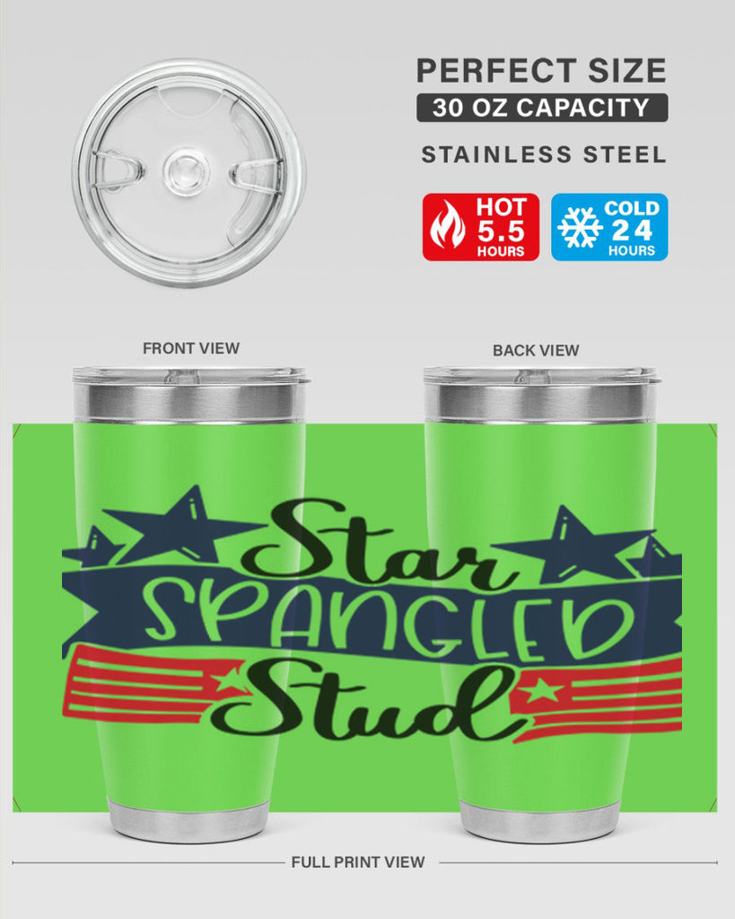 Star Spangled Stud Style 173#- Fourt Of July- Tumbler