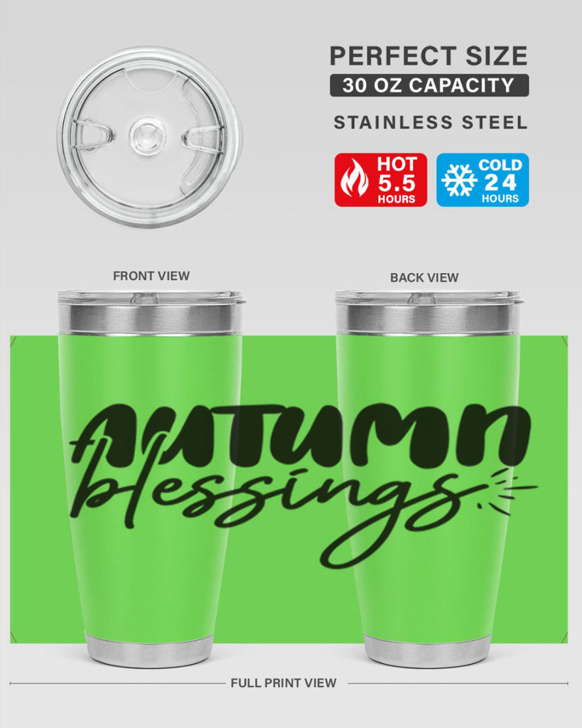 autumn blessings 65#- thanksgiving- Tumbler
