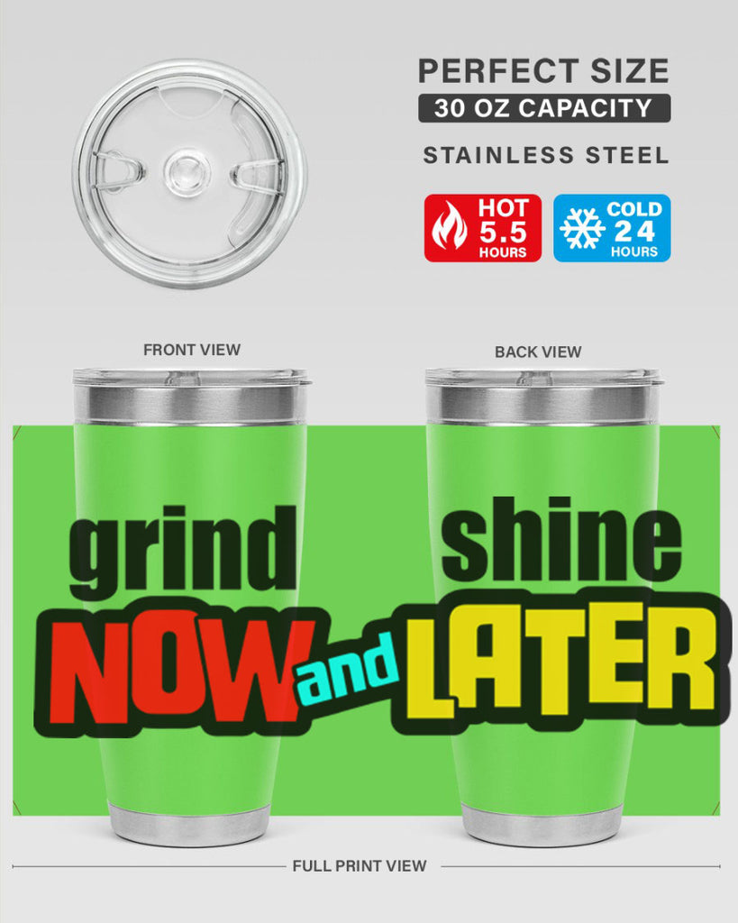 grind now and shine later 142#- black words phrases- Cotton Tank
