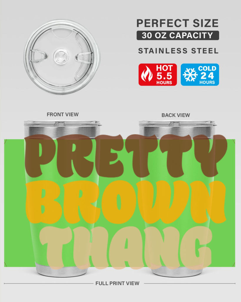 pretty  brown thang 52#- black words phrases- Cotton Tank