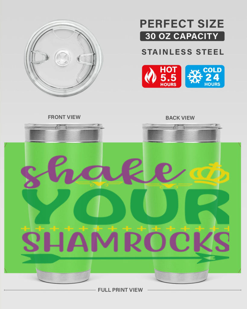 shake your shamrocks 2#- mardi gras- Tumbler