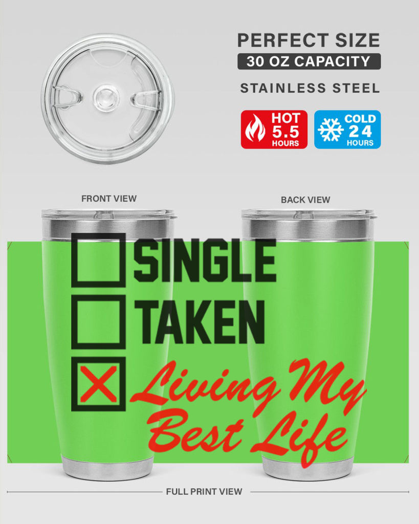 single taken living my best life 34#- black words phrases- Cotton Tank