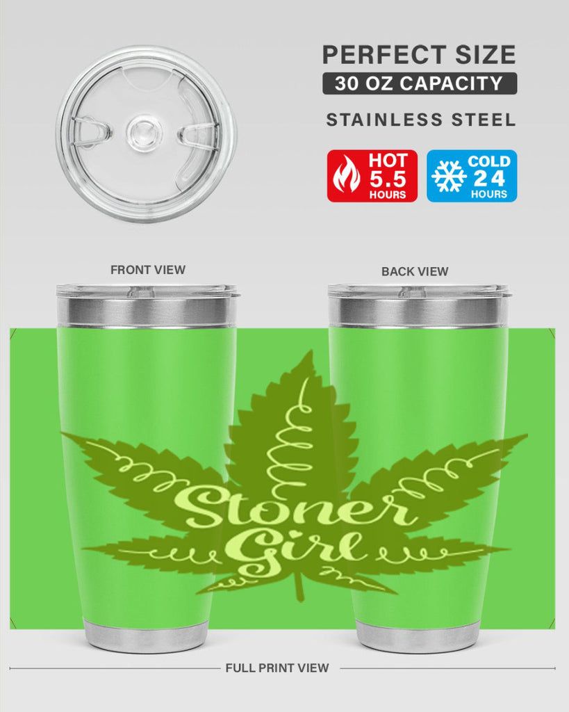 stoner girl 262#- marijuana- Tumbler