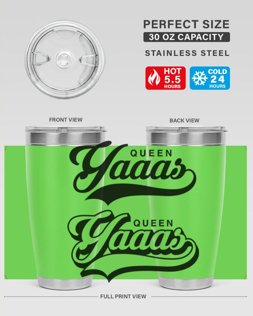 yaaas queen script 6#- black words phrases- Cotton Tank