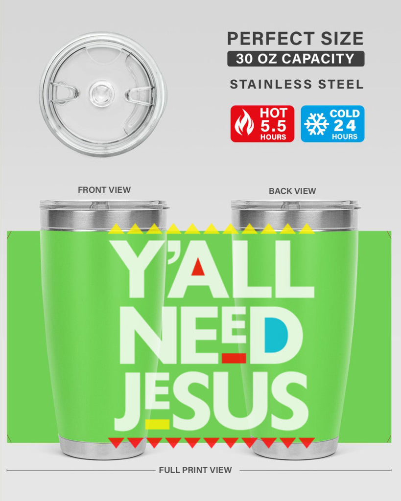 yall need jesus 4#- black words phrases- Cotton Tank