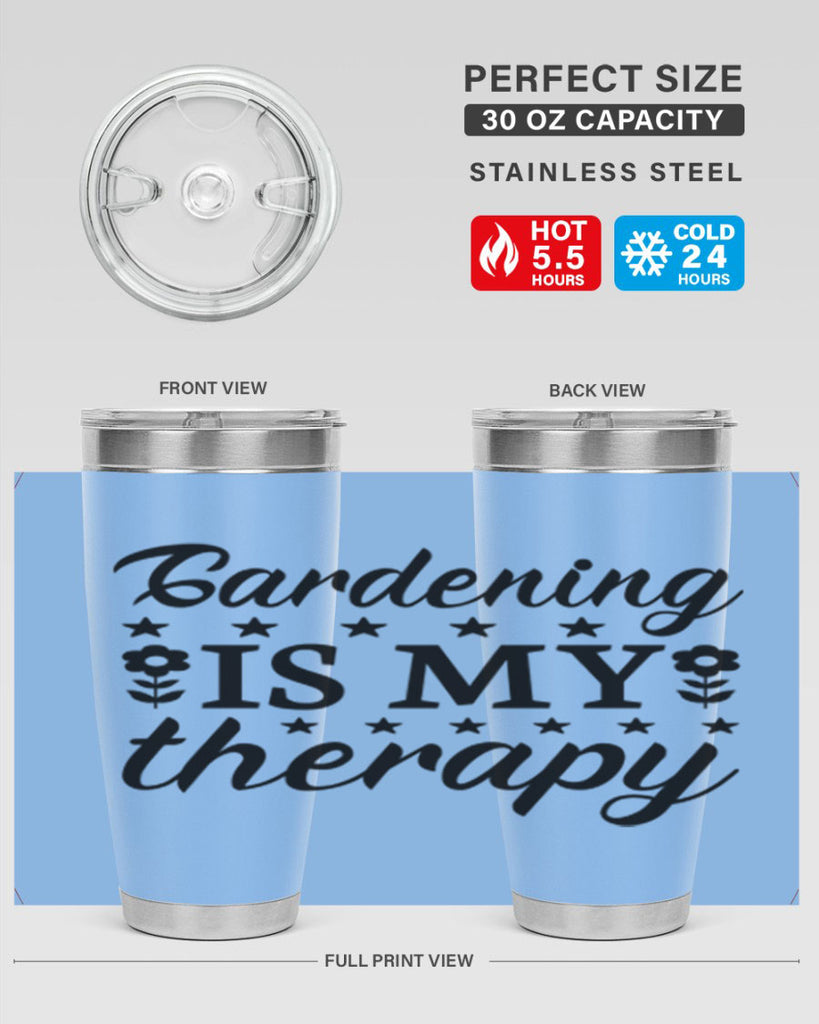 Gardening is my therapy  146#- spring- Tumbler