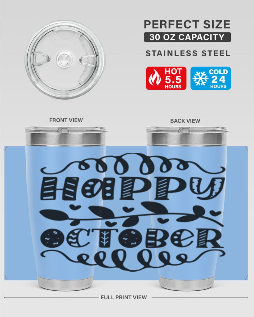 Happy October 239#- fall- Tumbler