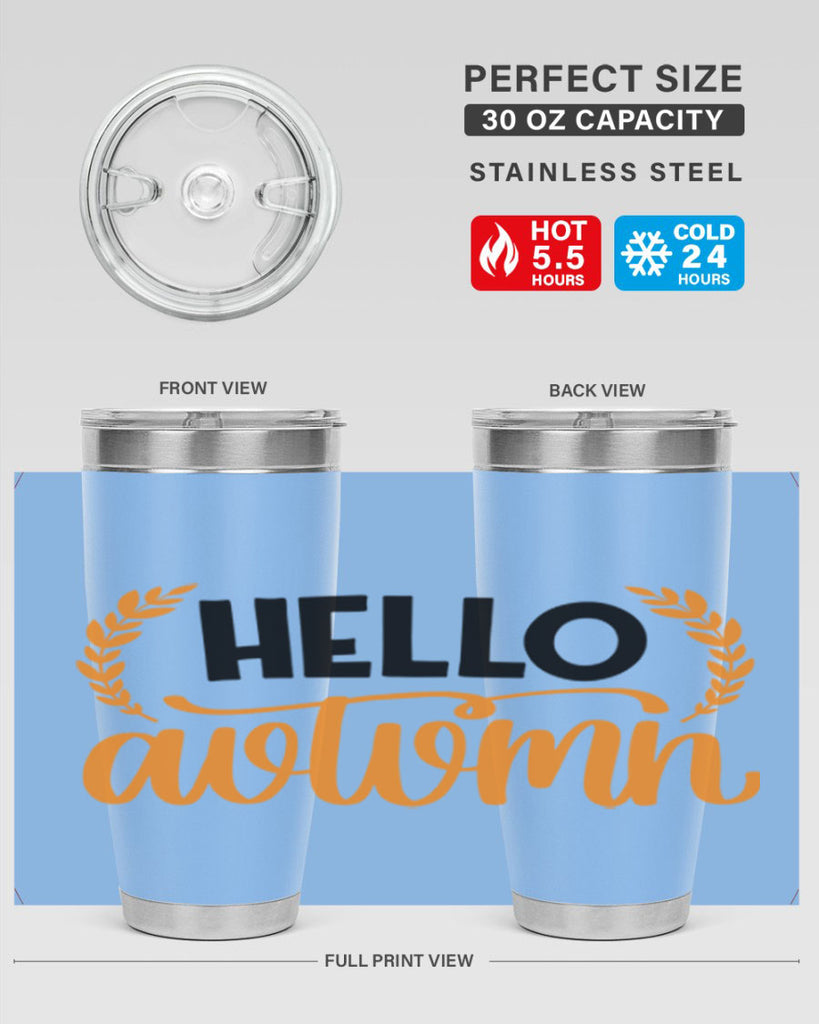 Hello Autumn 493#- fall- Tumbler