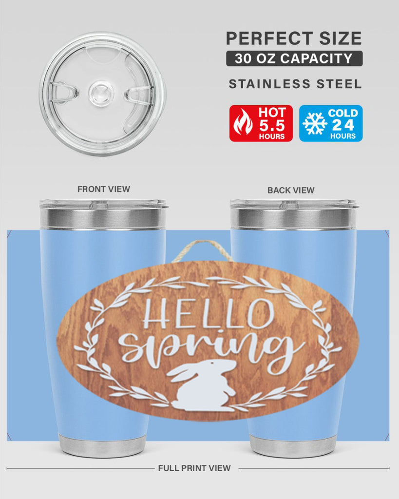 Hello Spring Bunny Wreath Mockup191#- spring- Tumbler