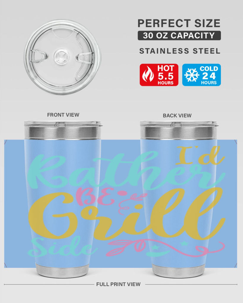 ID RATHER BE GRILL SIDE Style 62#- summer- Tumbler