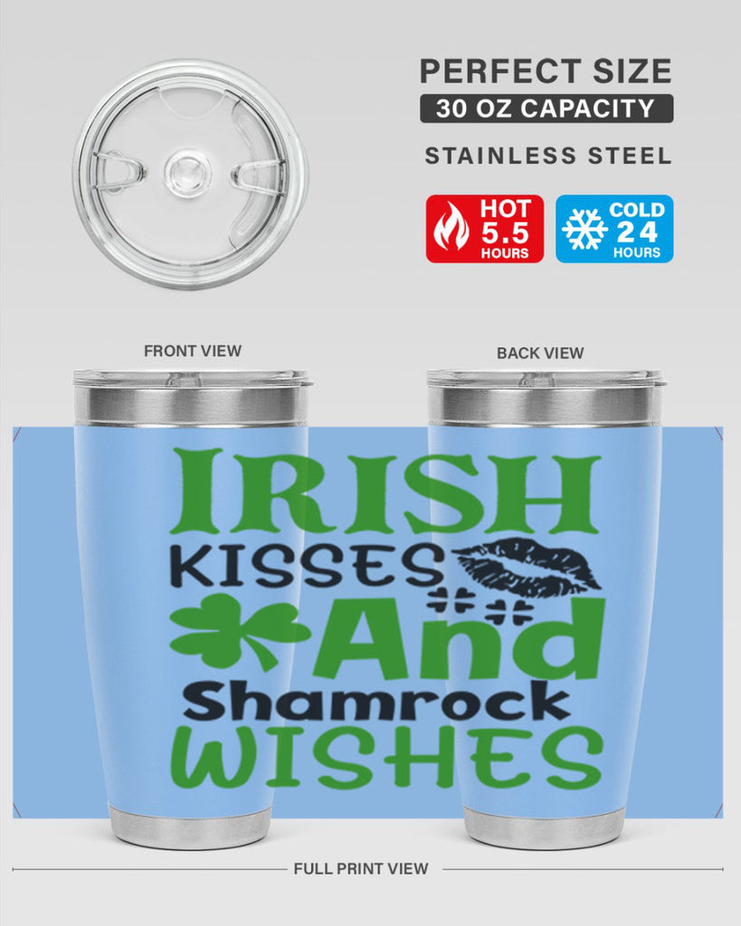 Irish Kisses And Shamrock Wishes Style 156#- St Patricks Day- Tumbler